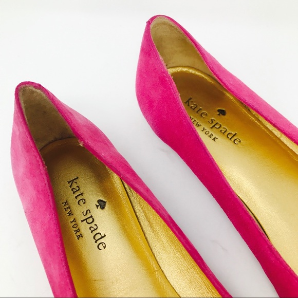 Kate Spade Pink Embellished Ballet Flats Shoes - Picture 3 of 6